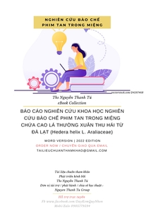 BÁO CÁO NGHIÊN CỨU KHOA HỌC NGHIÊN CỨU BÀO CHẾ PHIM TAN TRONG MIỆNG CHỨA CAO LÁ THƯỜNG XUÂN THU HÁI TỪ ĐÀ LẠT (Hedera helix L. Araliaceae)