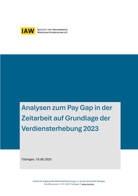 Analyse zum Pay Gap in der Zeitarbeit auf Grundlage der Verdiensterhebung 2023
