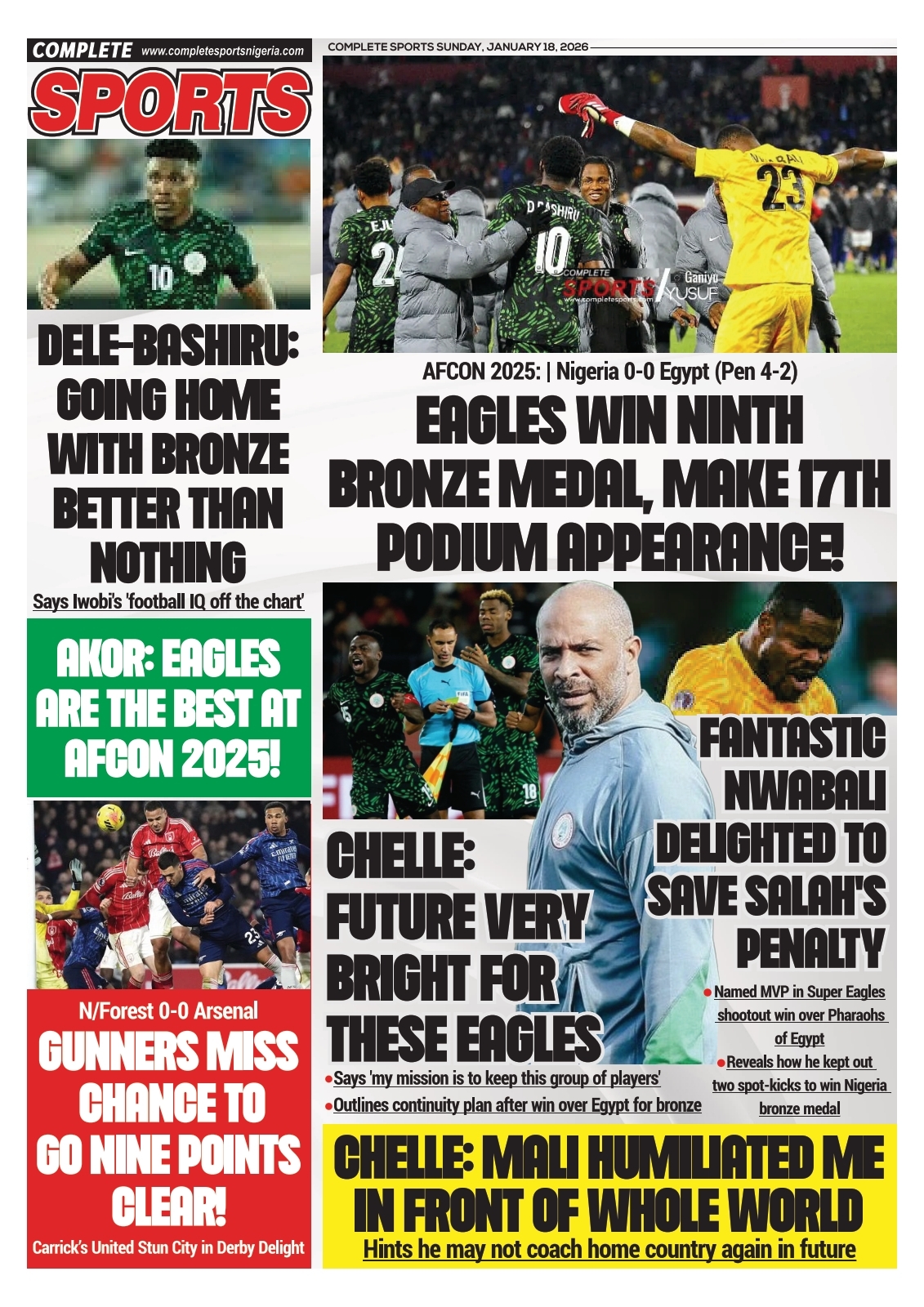 COMPLETE SPORTS - SUNDAY, JAN 18, 2026