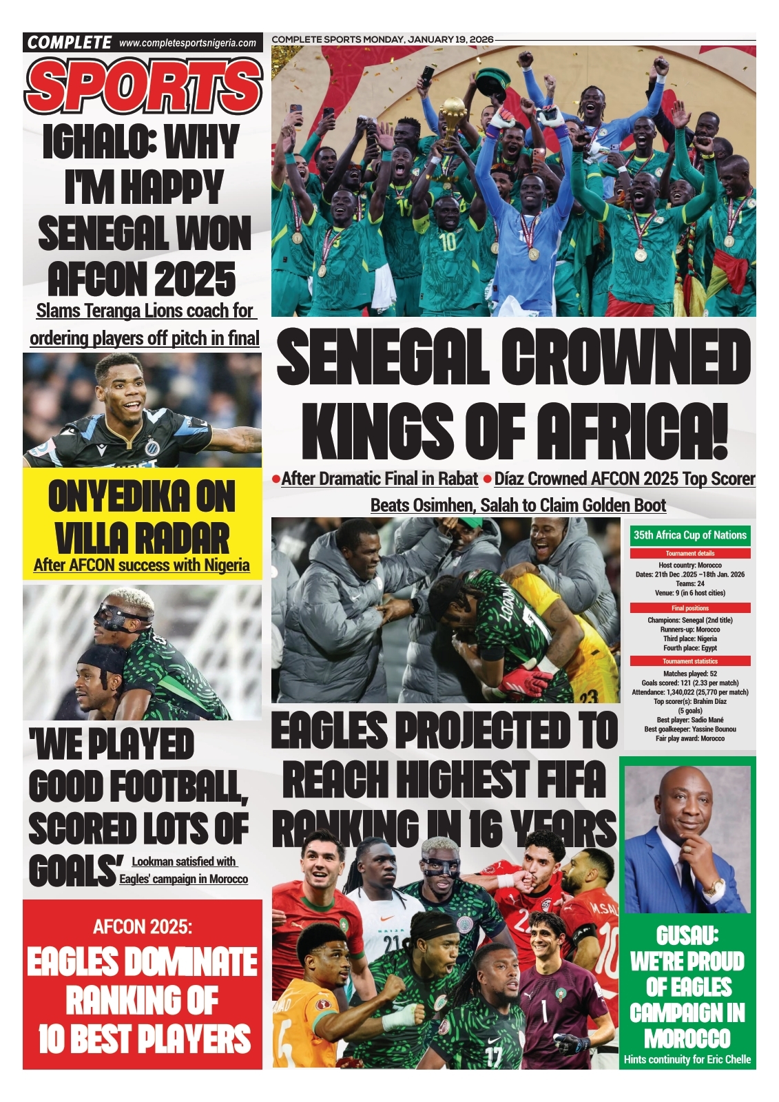 COMPLETE SPORTS - MONDAY, JAN 19, 2026