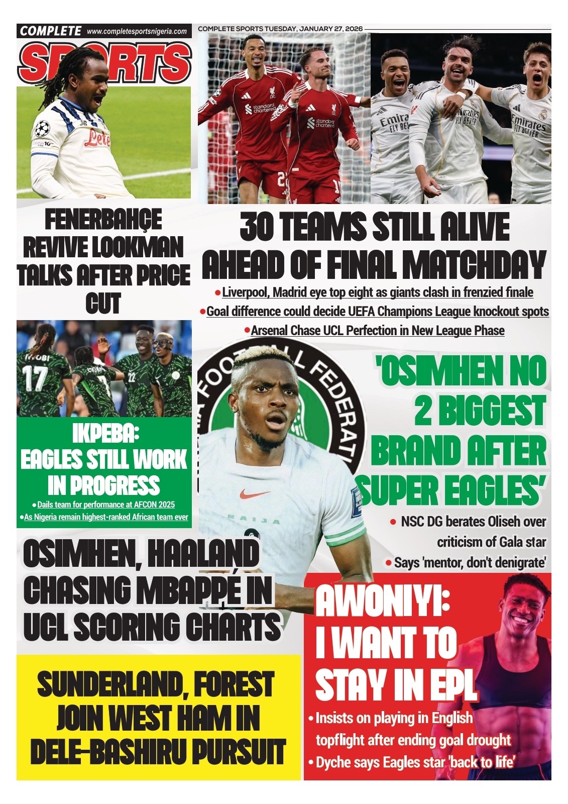 COMPLETE SPORTS - TUESDAY, JAN 27, 2026