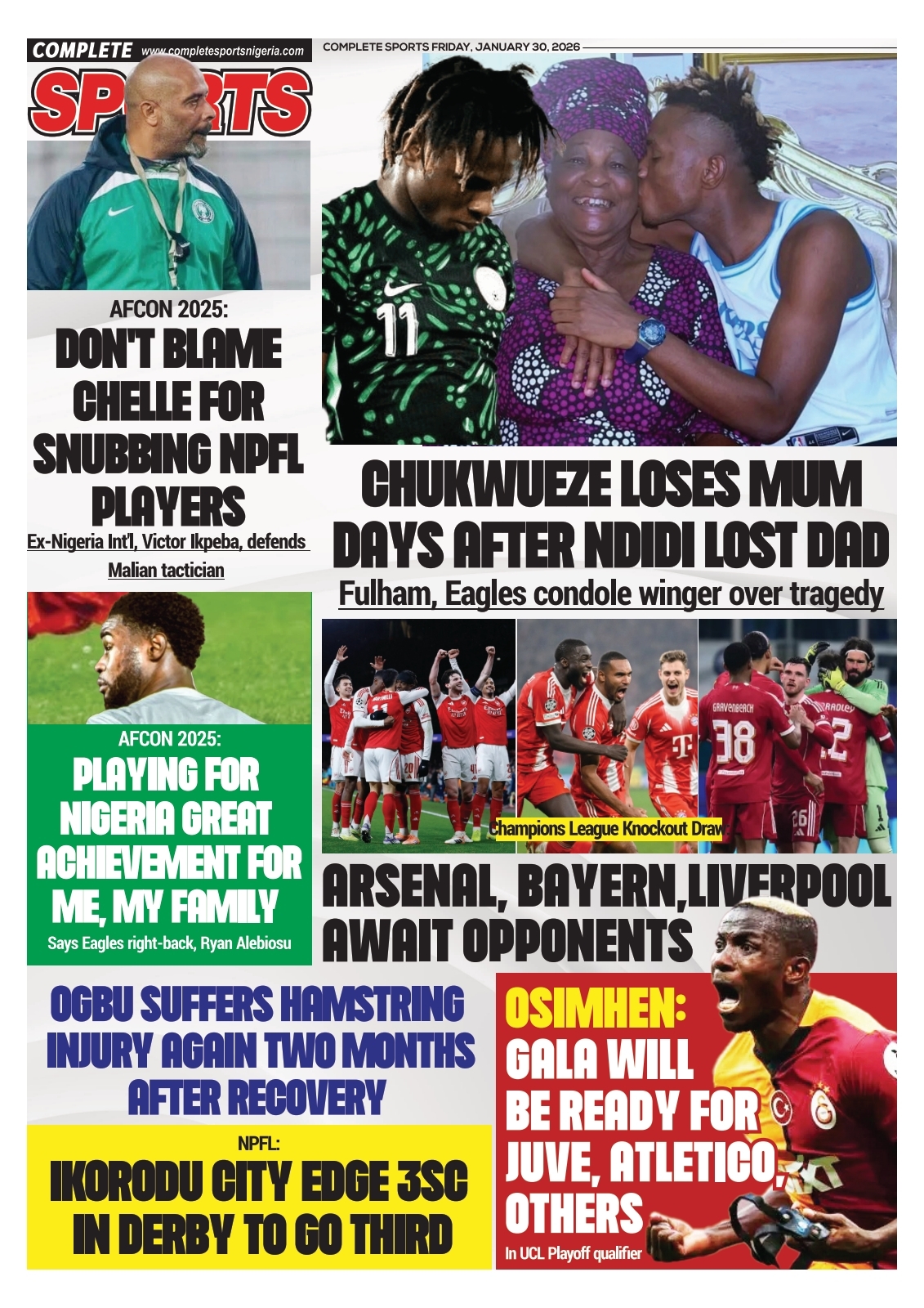 COMPLETE SPORTS - FRIDAY, JAN 30, 2026