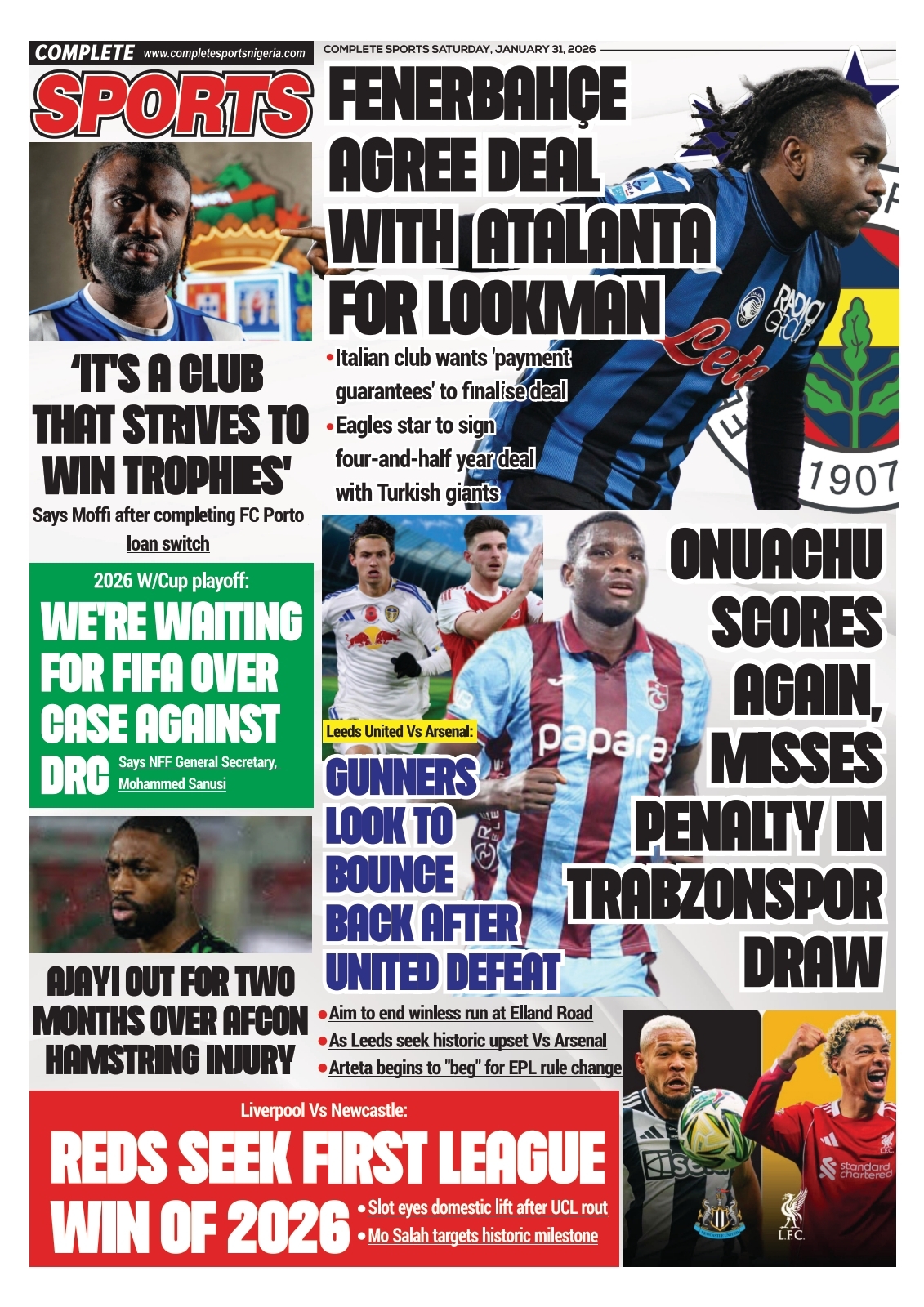 COMPLETE SPORTS - SATURDAY, JAN 31, 2026