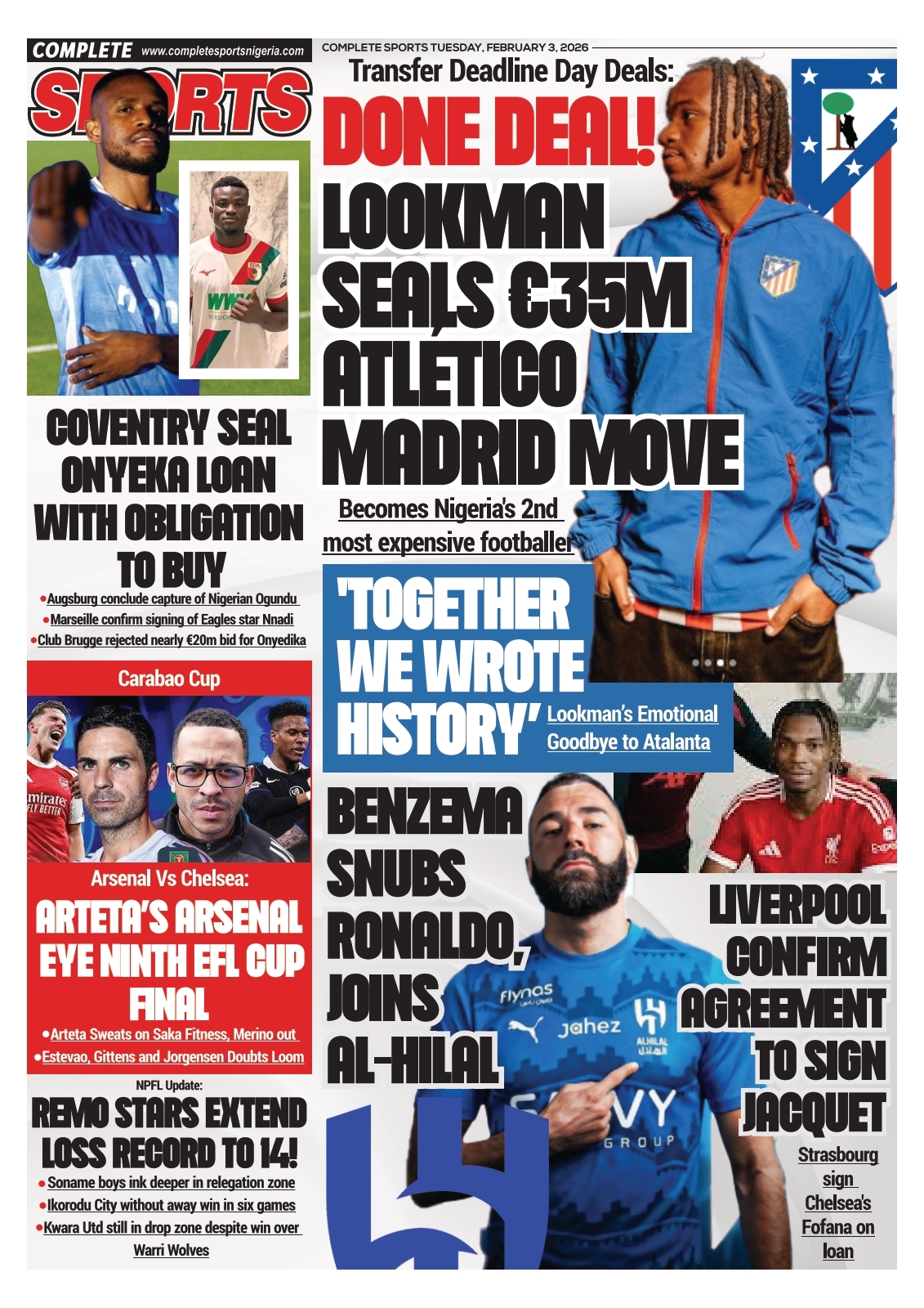 COMPLETE SPORTS - TUESDAY, FEB 3, 2026