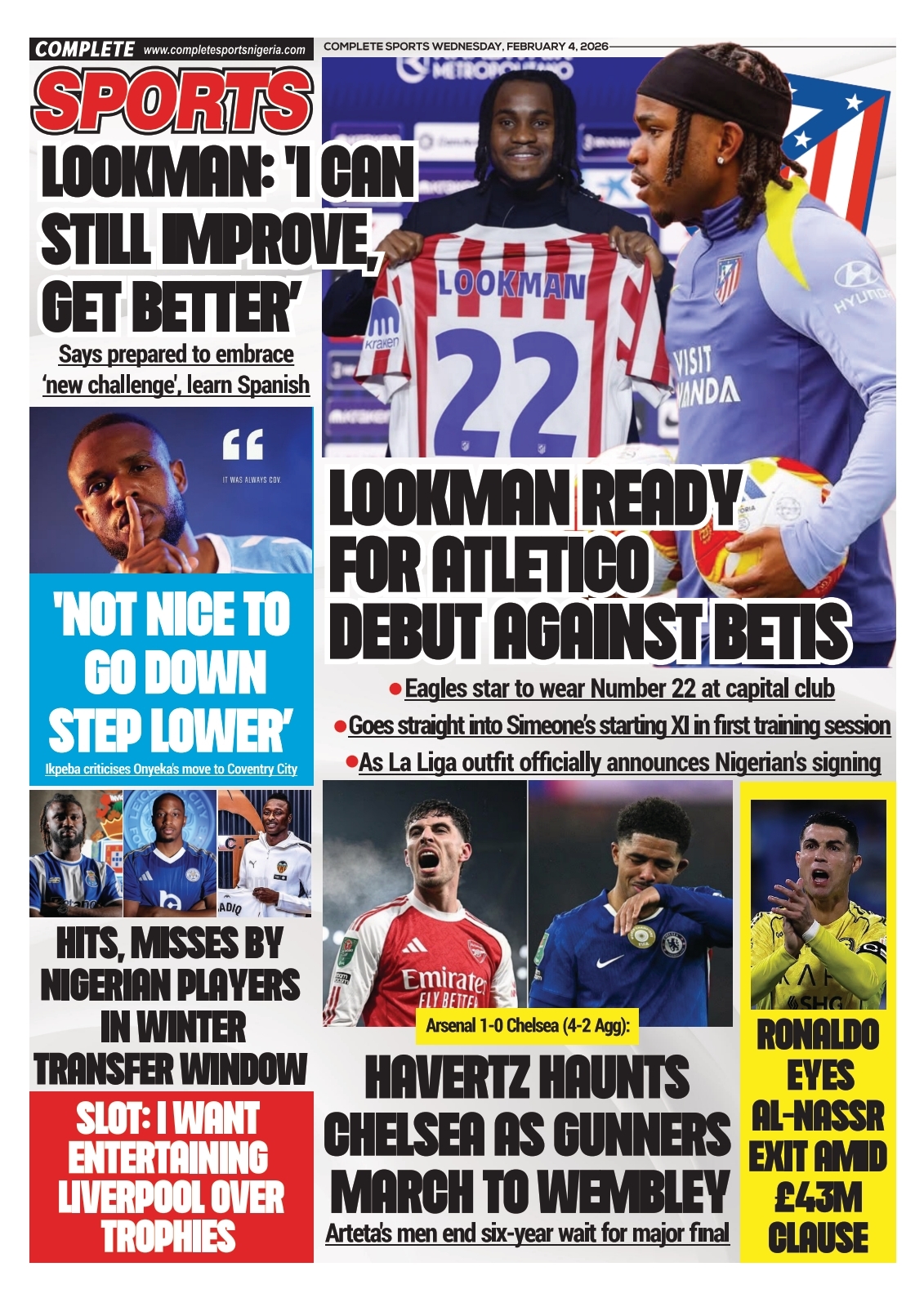 COMPLETE SPORTS - WEDNESDAY, FEB 4, 2026