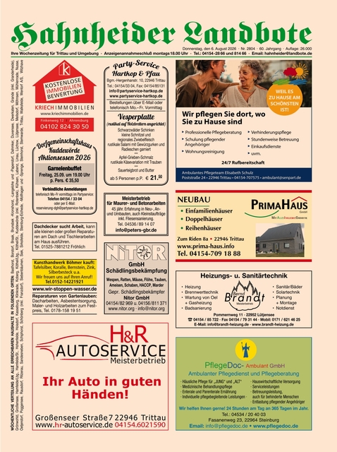 Hahnheider Landbote vom 06.08.2026