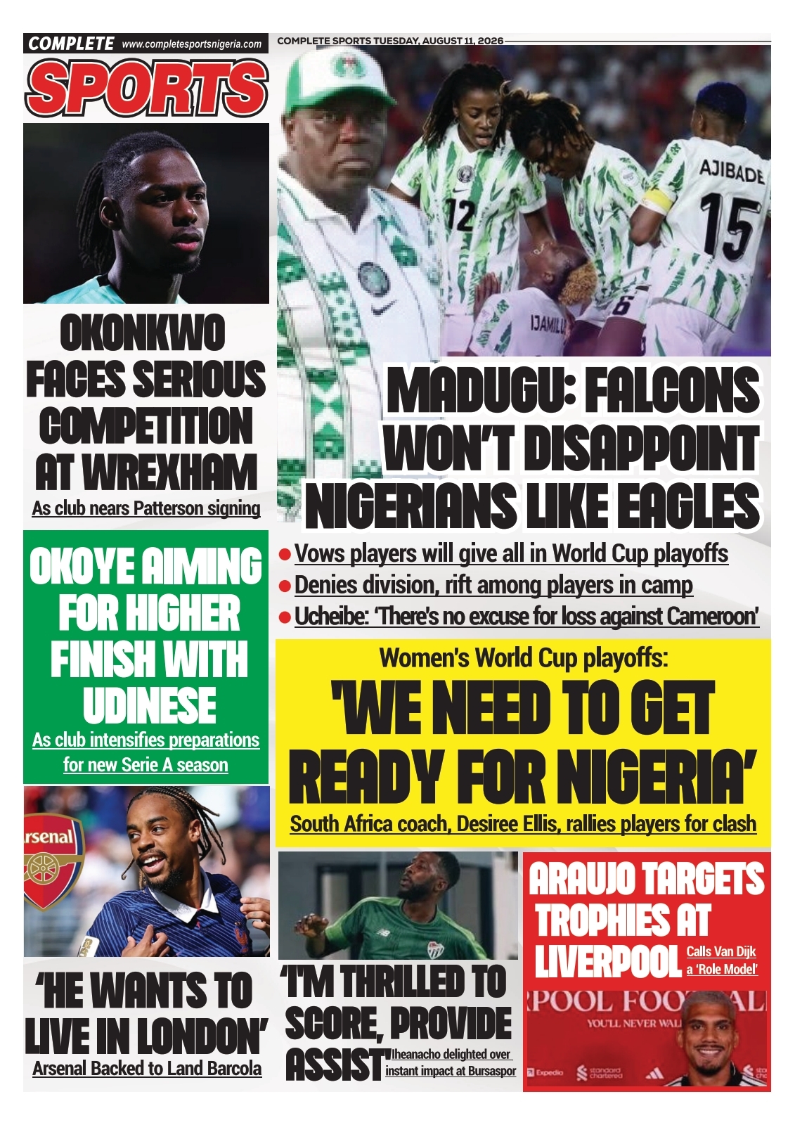 COMPLETE SPORTS - TUESDAY, AUG 11, 2026