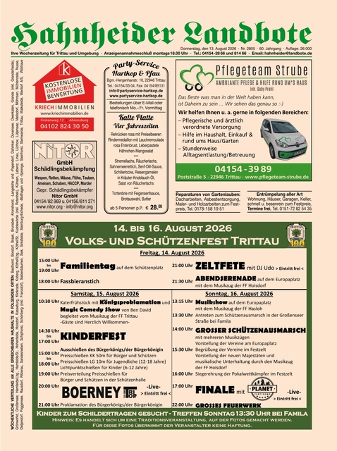 Hahnheider Landbote vom 13.08.2026