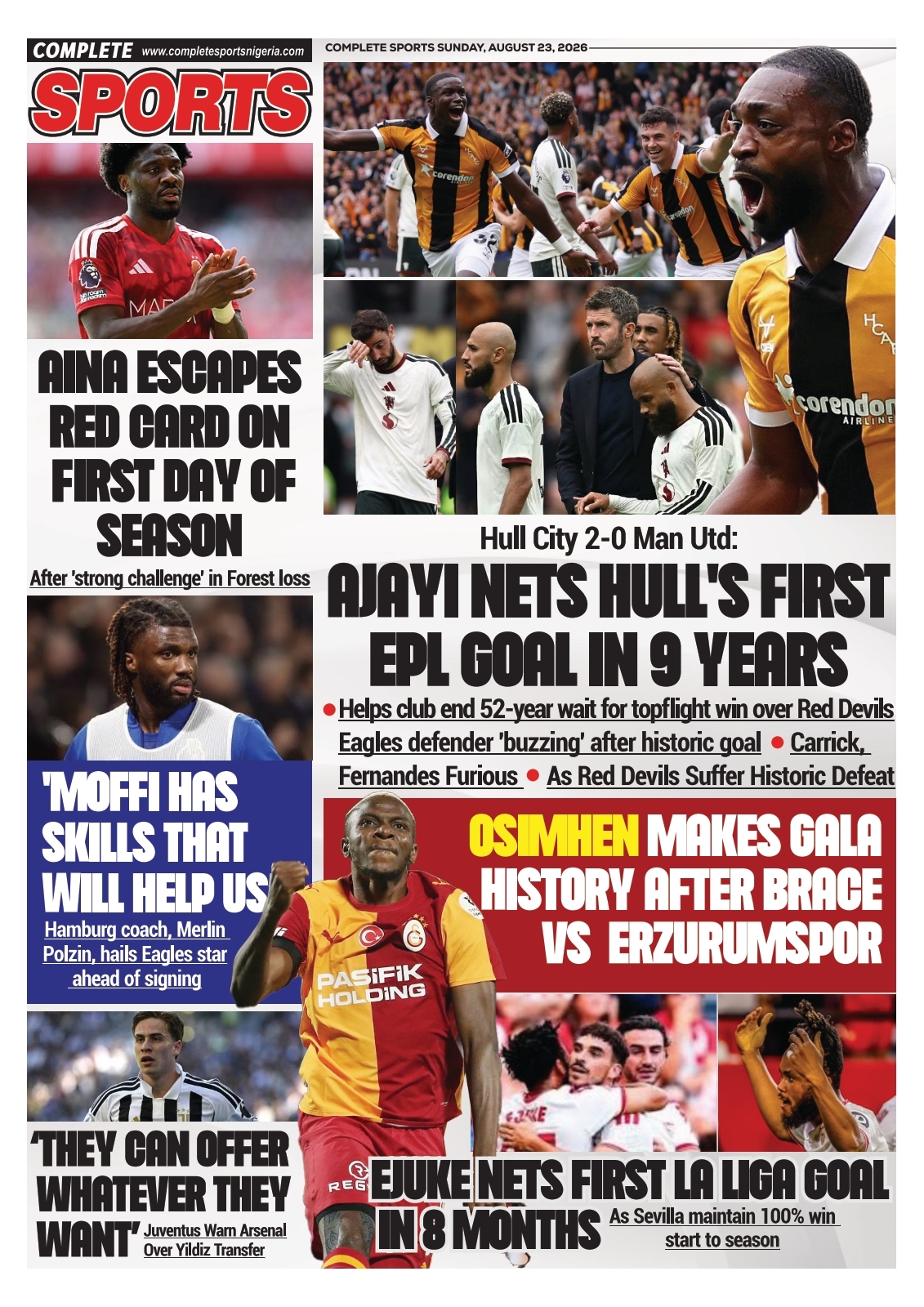 COMPLETE SPORTS - SUNDAY, AUG 23, 2026