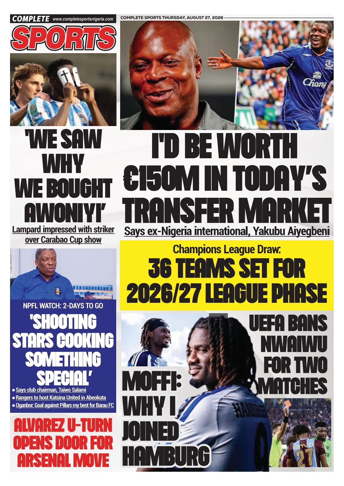 COMPLETE SPORTS - THURSDAY, AUG 27, 2026