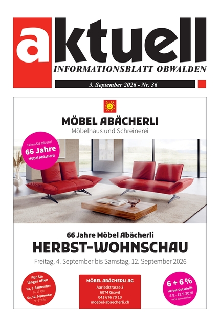 Aktuell Obwalden | KW 36 | 3. September 2026