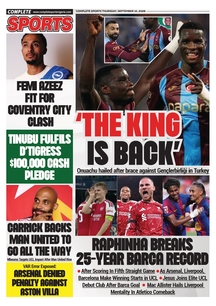 COMPLETE SPORTS - THURSDAY, SEPT 10, 2026