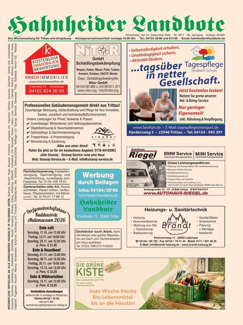 Hahnheider Landbote vom 24.09.2026
