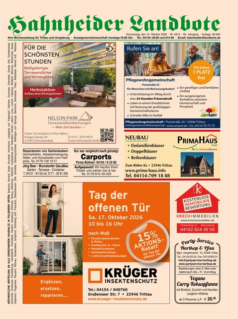 Hahnheider Landbote vom 15.10.2026