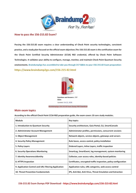 [2026-New] Braindump2go 156-215.82 PDF and 156-215